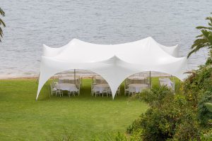 11.5 x 8.5m Capri Marquee on Beach