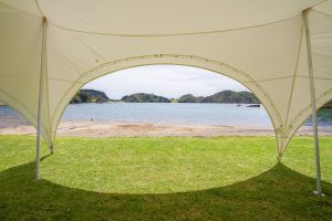 11.5 x 8.5m Capri Marquee on Beach